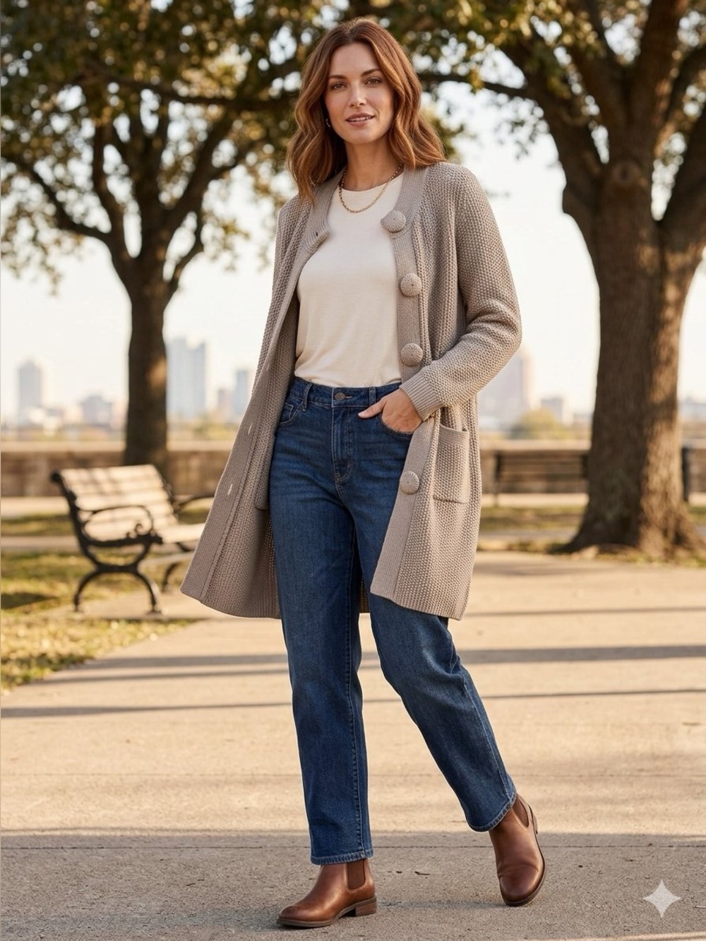 Boden Chunky Knit Long Cardigan Sweater Jacket (Style WK735)